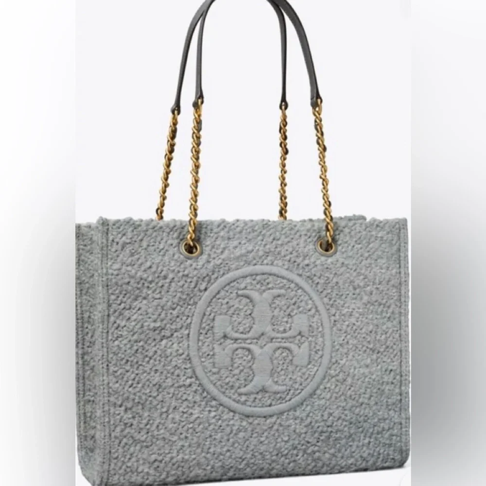 Tory Burch Ella Boucle Chain gray Tote